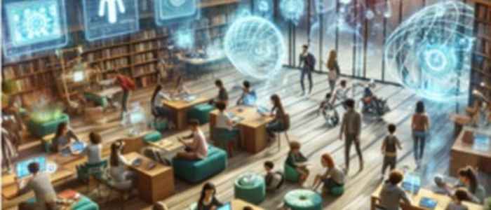 AI made picture of classroom of the future
